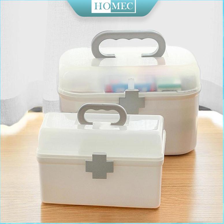 Kotak Obat P3K Box Obat Tempat Obat Obatan Kotak Obat Travel Obatan Wadah Obat Besar Kecil PP Plastik Kotak Penyimpanan Medicine Cabinet