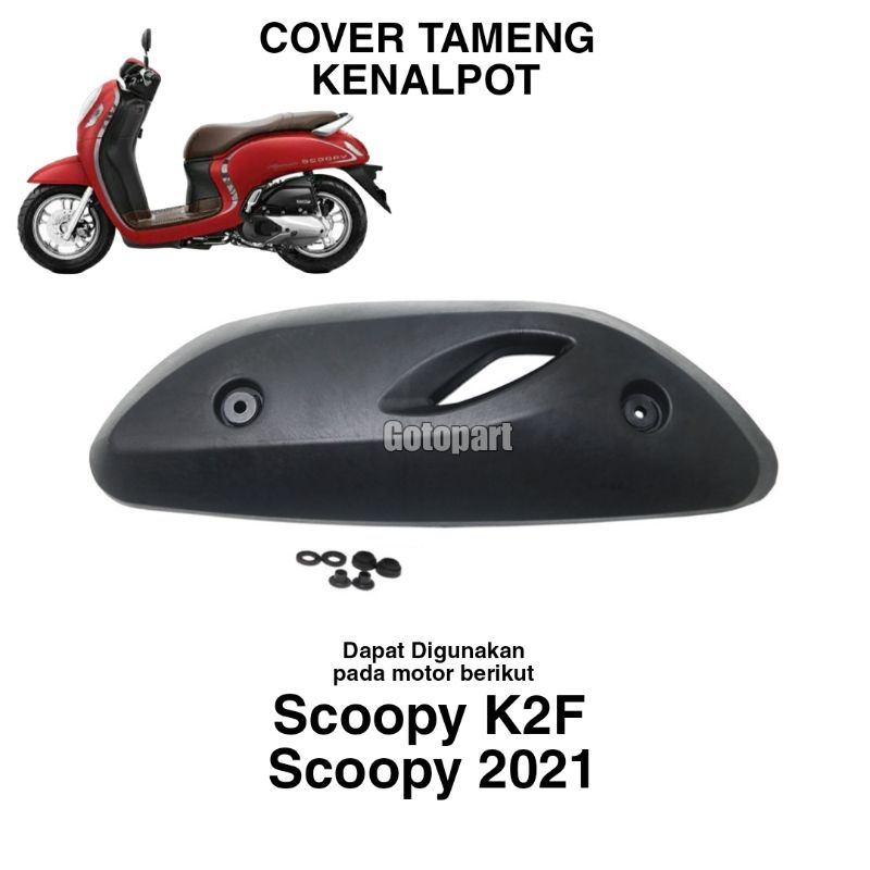 Cover Tameng Kenalpot Scoopy 2021 K2F tutup knalpot Scoopy k2f