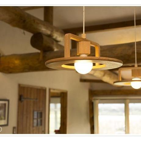 lampu gantung kayu hias minimalis retro