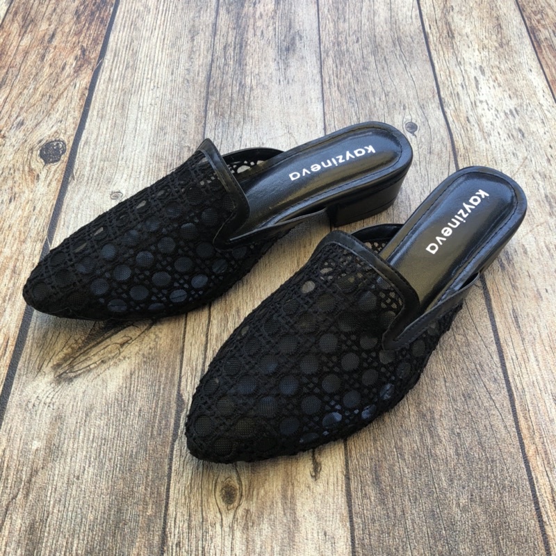 Flat Shoes Brokat Sendal Wanita Bustong Brokat 3Cm