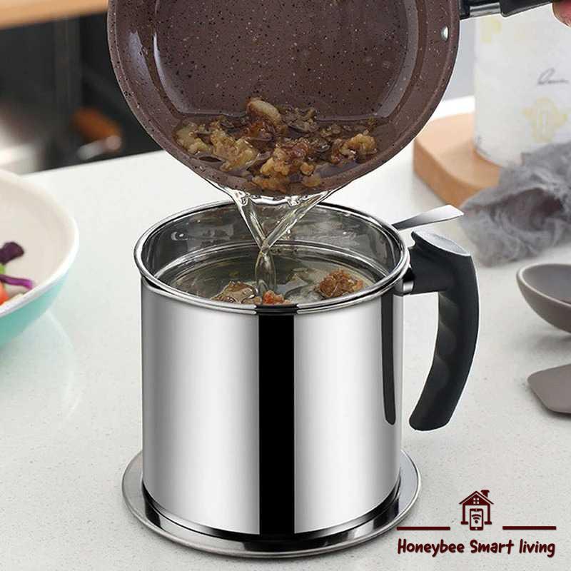 Wadah Saringan Minyak Goreng Teko / Saringan Minyak Oil Strainer Stainless Steel