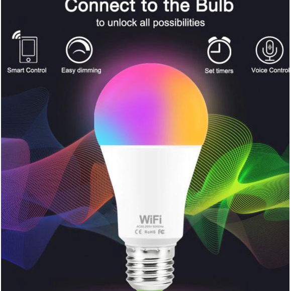 Lampu bohlam LED RGB remote control warna warni