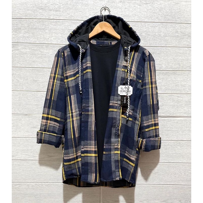KEMEJA PRIA PREMIUM /KOTAK HODIE /PAKE KUPLUK/ TOPI/TANGAN PANJANG PREMIUM