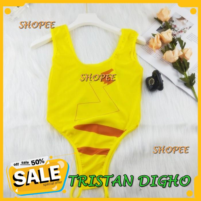 LINGERIE WANITA KAWAII SLING OPEN CROTCHLESS BODYSUIT LEHER V A / LINGERIE WANITA KAWAII SLING OPEN 