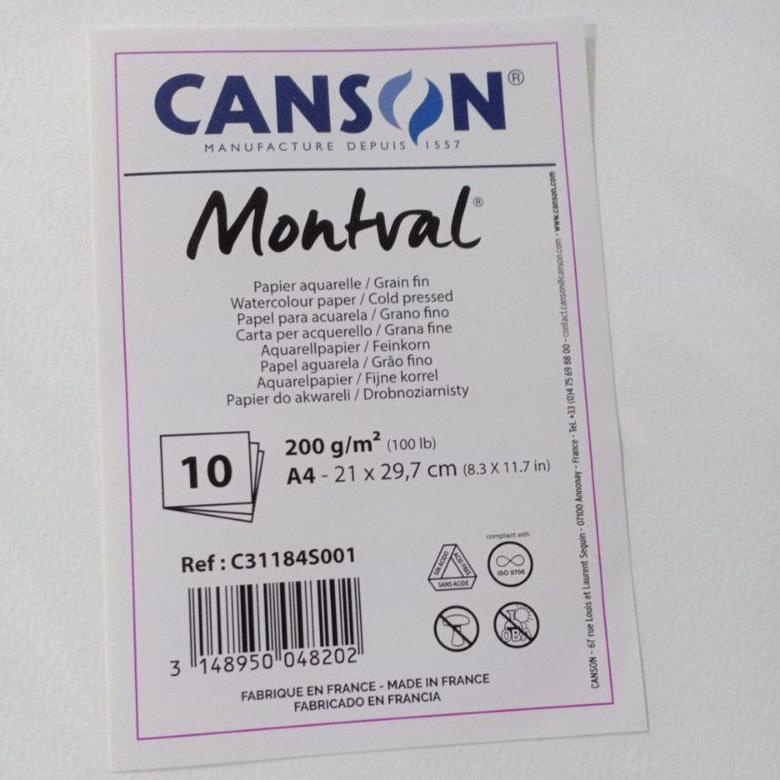 

Flash Sale - Watercolour Paper Canson Montval A4 200g/m2 @10 Sheet/Pack ..