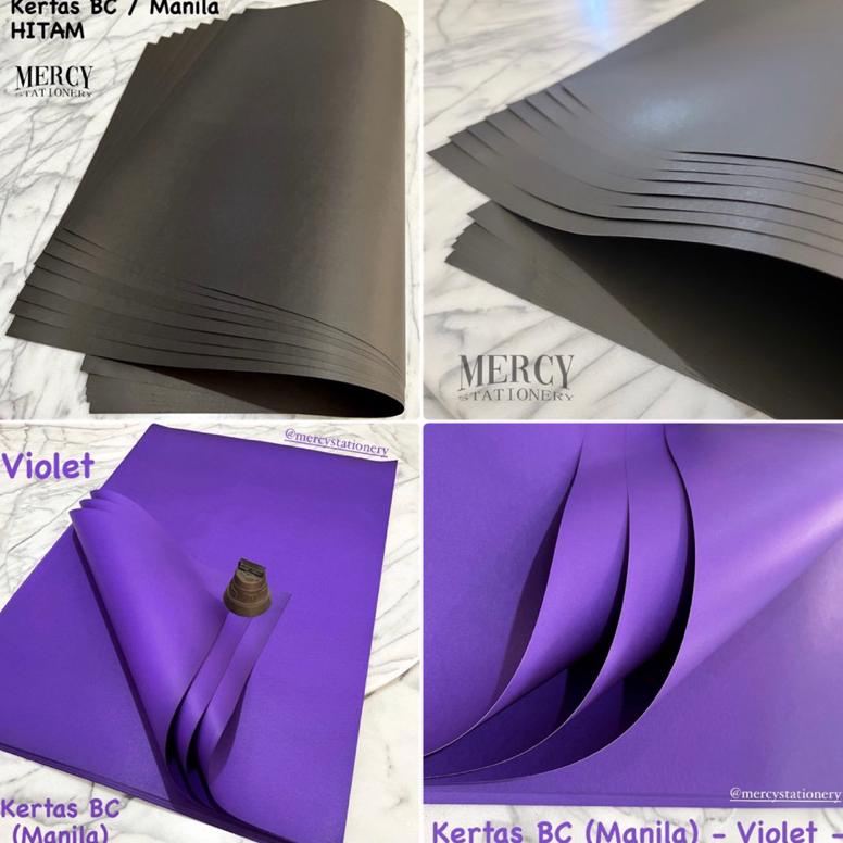 

Terjangkau 25 Lembar - Kertas Manila Hitam BC Putih Warna Violet BC Paper Karton Manila ..