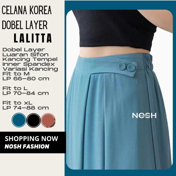 Celana Panjang Sifon Korea Style Pants Talita Stice Pants Kulot -Nosh Murah Terlaris!