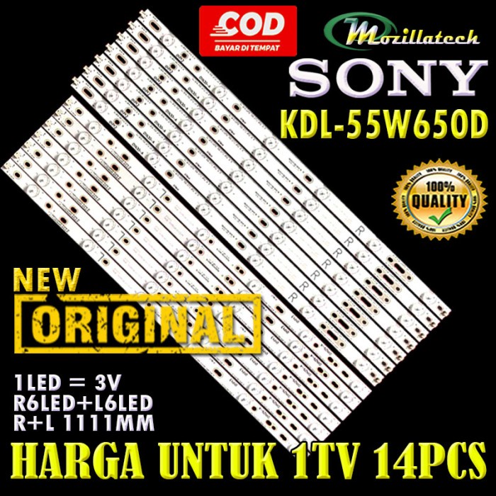 [Ori] Backlight Tv Led Sony 55 Kdl-55W650D Kdl-55W650 Kdl55W650D 55W650D Diskon