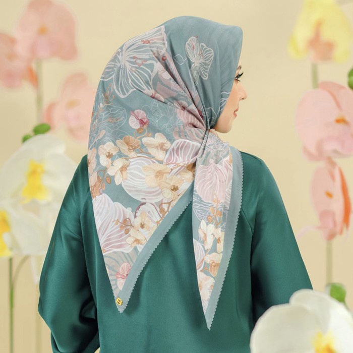 [Original] Buttonscarves Orchide Sarah Sofyan Dark Cyan Diskon