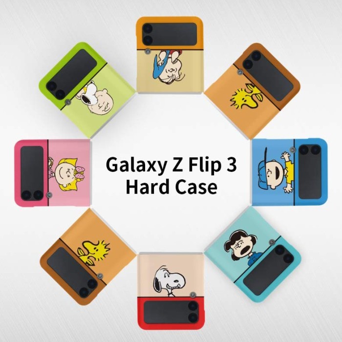 [Original] Snoopy Flip 3 Case Casing Pastel Korea Korean Zflip3 Z Samsung Cover C Terbatas
