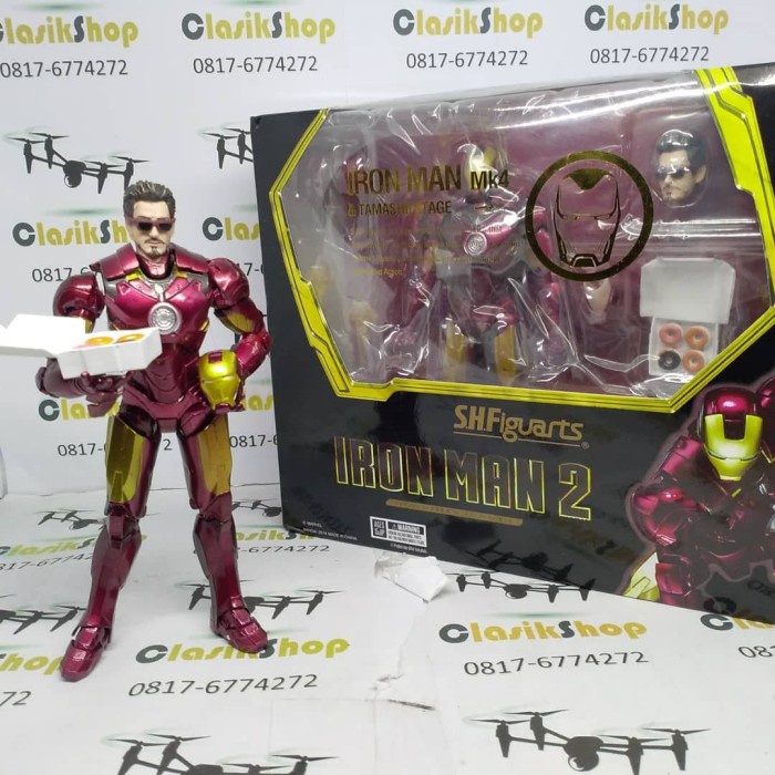 ✅Baru S H Figuarts Iron Man 2 Mk4 Ironman Mark 4 Shf Dus Donat Tony Stark Terbatas