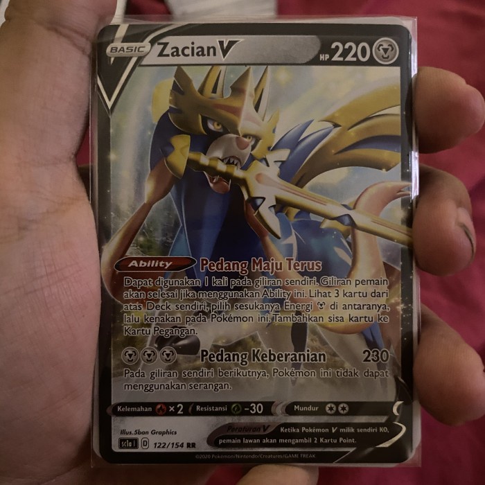 ✅New Zacian V Pokemon Tcg Indonesia Terbaru