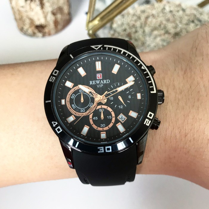 ✅Ori Jam Tangan Pria Original Reward Mighty Black Bisa Gojek