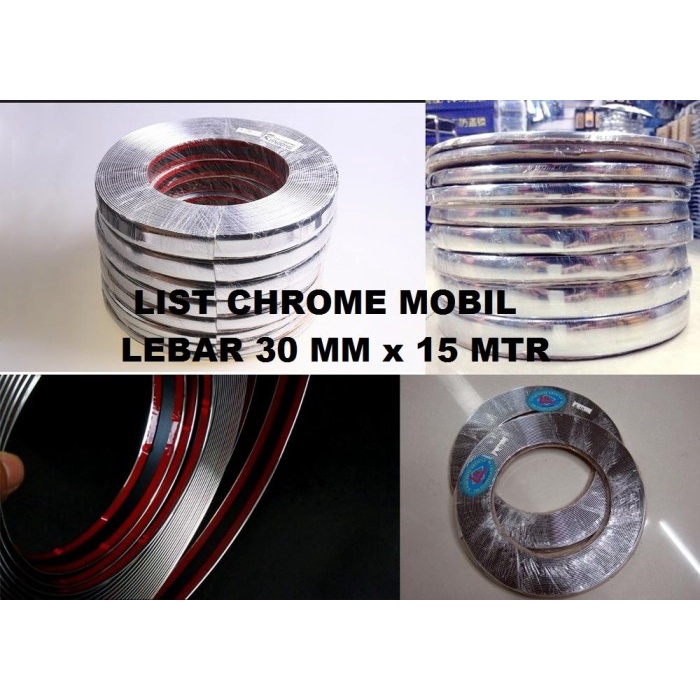 ✅Original List Chrome Mobil Lebar 30 Mm X Panjang 15 Mtr Diskon