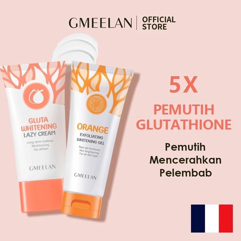 ( READY ) GMEELAN Exfoliating Gel Face Eksfoliasi Wajah + GMEELAN Day Cream Set Pemutih Wajah Skinca