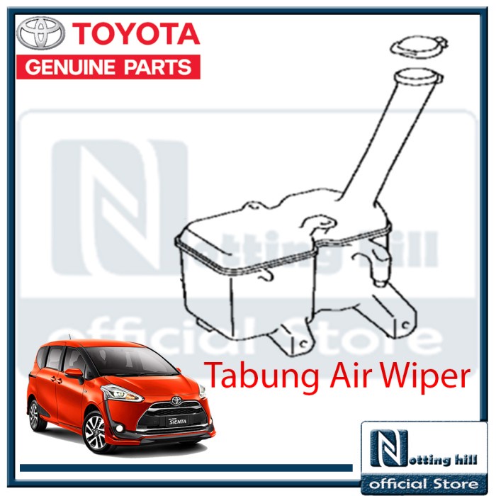 Tabung air wiper / jar washer toyota sienta terbaik