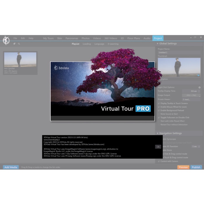 3DVista 2024 3DVista Virtual Tour Suite 2024 0.11 x64 for 1 device/pc last version