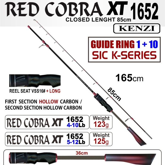 [COD] Joran Pancing Kenzi Red Cobra Xt 165Cm/165M 12Lbs Berkualitas