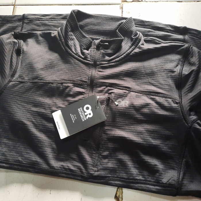 [New] Jaket Gunung Kaos Baselayer Outdoor Research Vigor Quarter Zip Black Terbaru