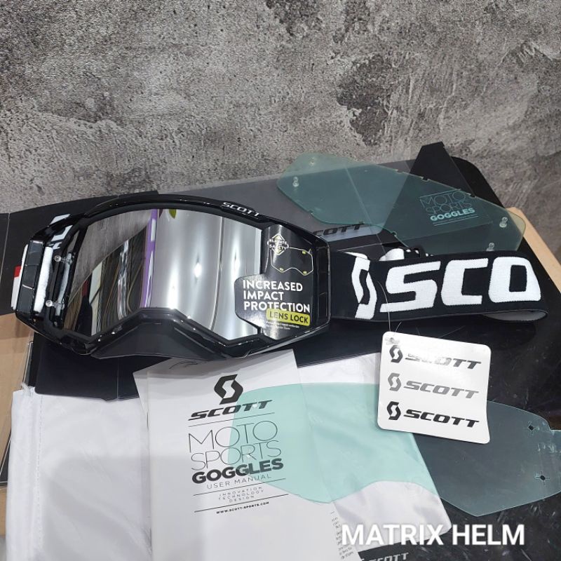 Google Scott Dua Lensa Helm Cross