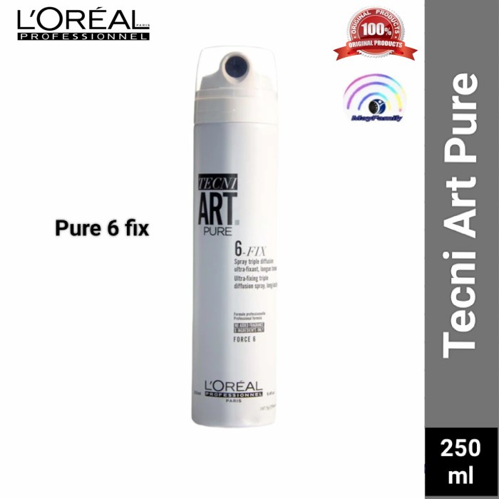 [Ori] L'Oreal Tecni Art Pure 6 Fix Hair Spray 250Ml Terbatas