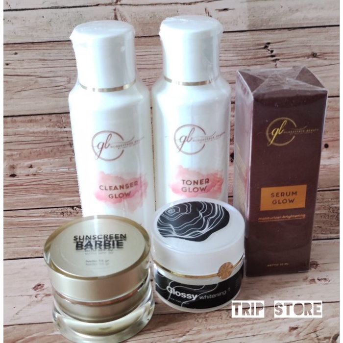 [Original] Paket Glossy Flek Suncreen Spf 50 Glossy Face Beauty Bisa Gojek