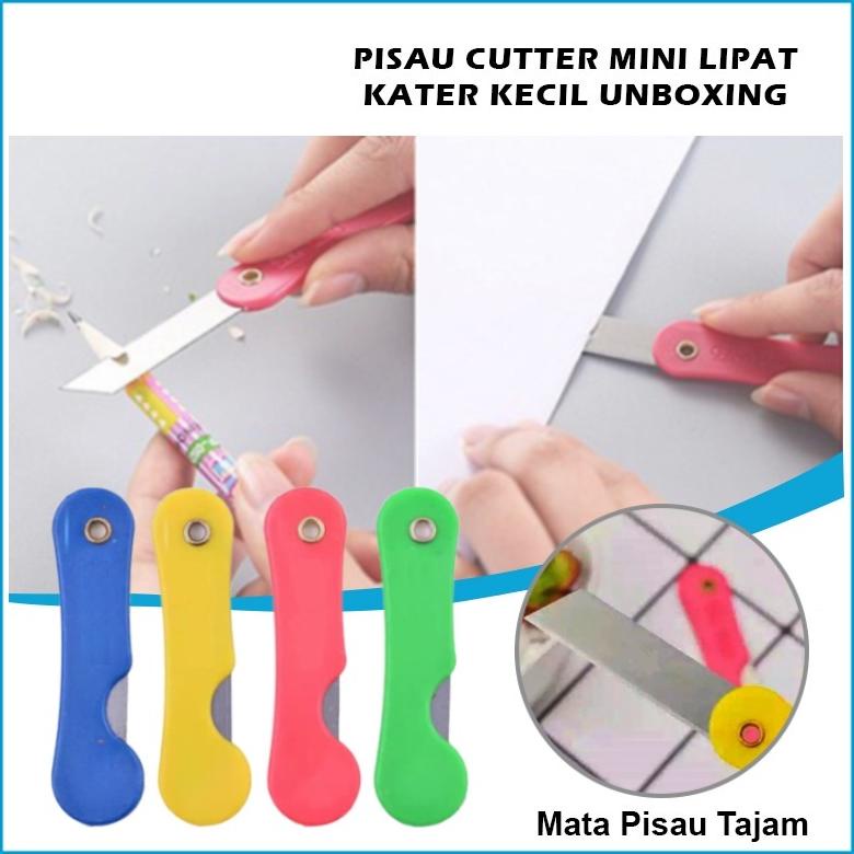 

Pisau Cutter Lipat Mini / Foldable Knife / Alat Bantu Potong Kertas Plastik Perlengkapan ATK Sekolah Kater Kecil Untuk Unboxing Paket