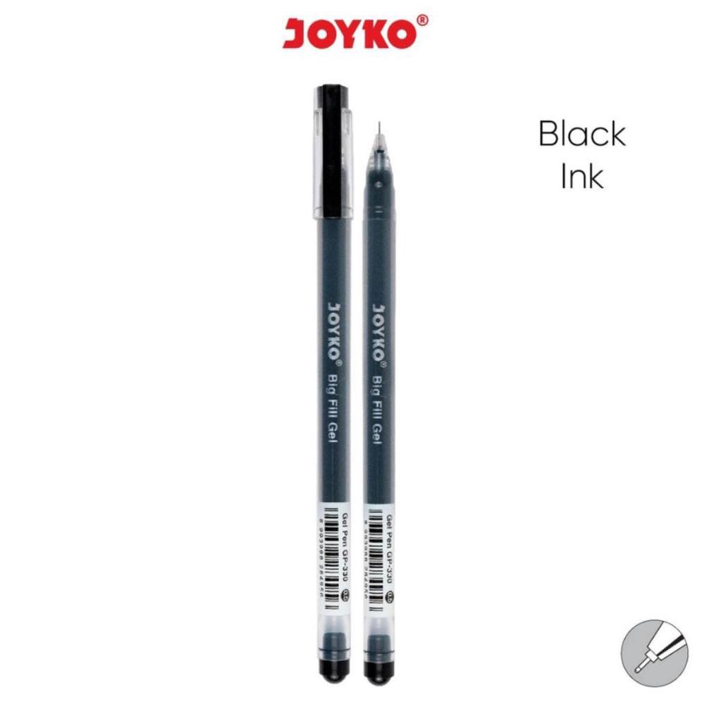

(1 Biji) Joyko Bolpen Joyko GP-330 Big Fill Gel 0.5 Gel Pen Hitam