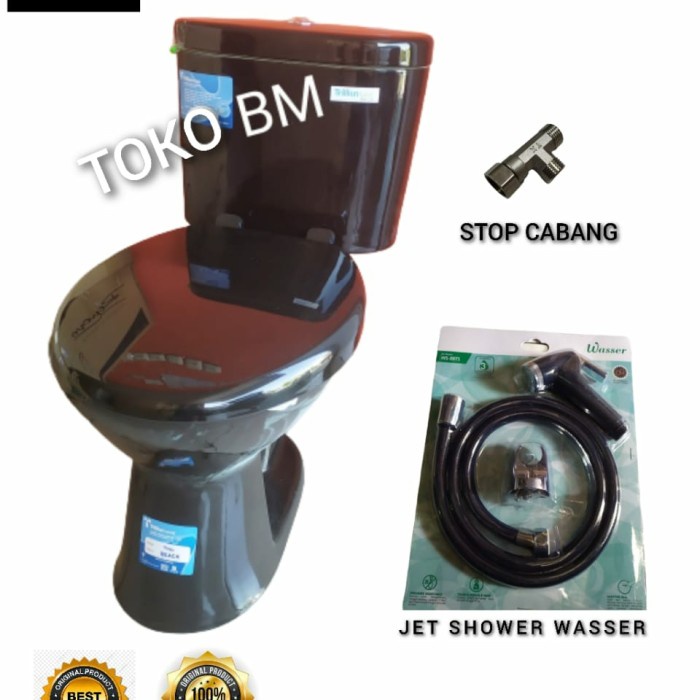 Promo Closet Duduk Triliun Warna Hitam Mengkilap/Closet Triliun Hitam