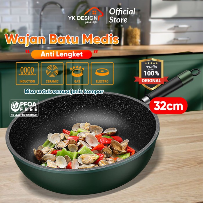 TKIS BY YK DESIGN TK-837 WAJAN PENGGORENGAN PREMIUM ANTI LENGKET 32CM