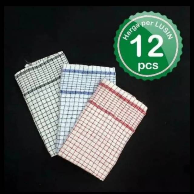 ShumaSERBET MURAH KAIN LAP DAPUR LUSINAN ISI 12 PCS