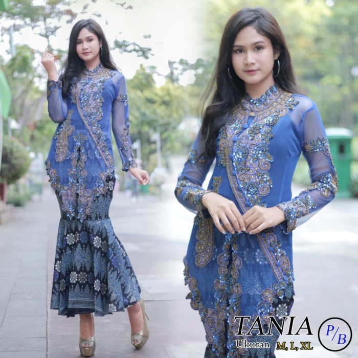 [Ori] Setelan Kebaya Modern Payet Tania Set Rok Duyung Biru Dan Warna Lain Limited