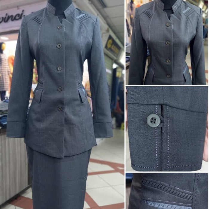 [Ori] Blazer Wanita Muslim Code 192 Abu Tua Cantik Anggun Guru Bank Klinik Terbaru