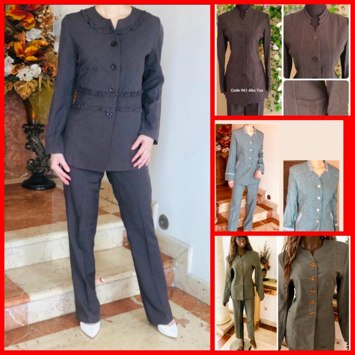 [Ori] Stelan Blazer Pns/Pemda Abu Tua Wanita Terbaru