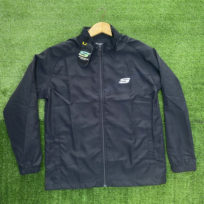 [Ori] Jaket Parasut Skechers Black Original 100 Terbatas