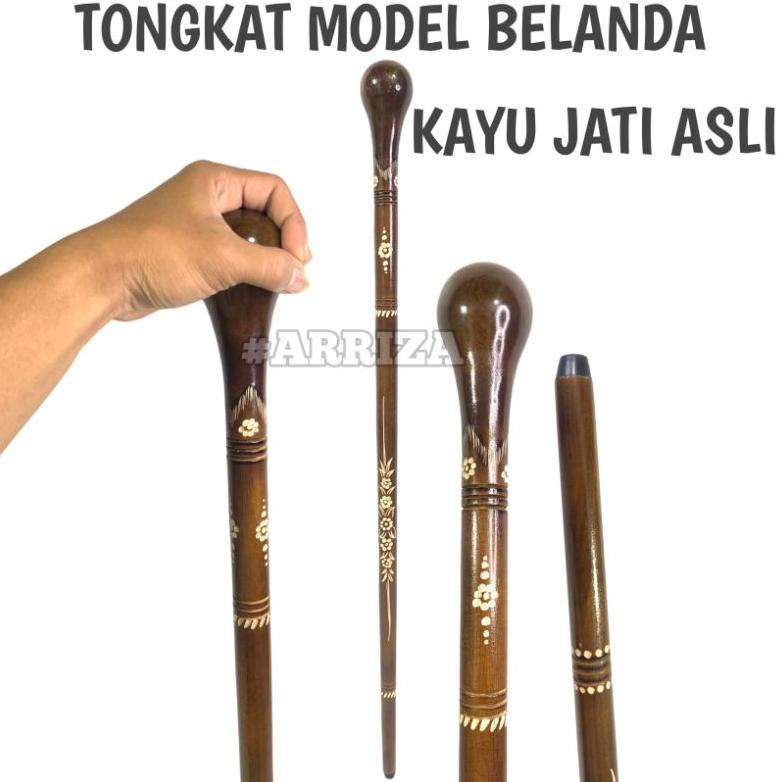 Miliki - Tongkat Jalan / Tongkat Kaki 1 / Tongkat Orang Tua / Teken Ukir Cukit / Tongkat Ukir Cukit 