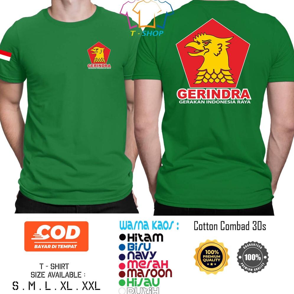 TERLARIS Kaos Baju Gerindra - Gerakan Indonesia Raya / Kaos Distro Partai Politik Indonesia Terbaru 