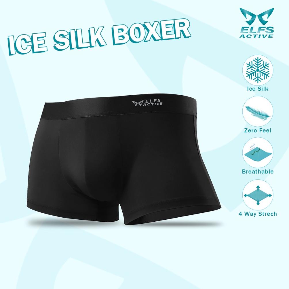 Elfs Active Men Ice Silk Boxer Briefs Celana Dalam Zero Gravity Feel
