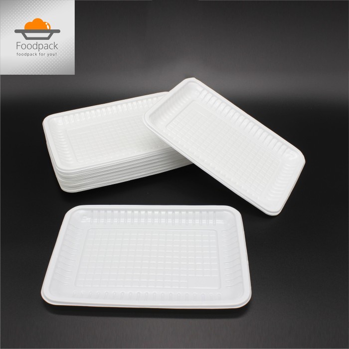 MIKA TRAY PUTIH ALAS TEMPAT WADAH BUAH SAYUR DAGING KUE