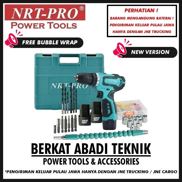 Nrt-Pro Dc330 Bor Cordless Drill Batre Tangan Tanpa Kabel 12 V Mesin