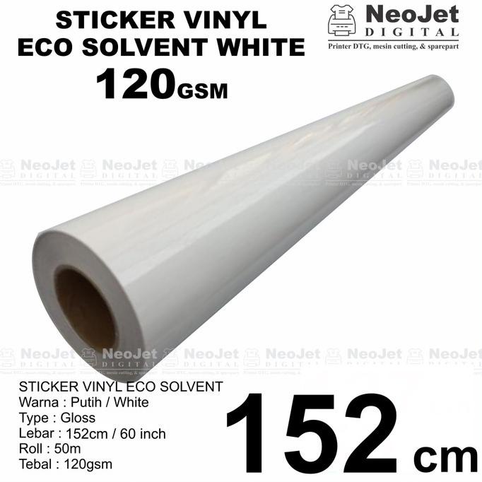 

Sticker Vinyl Eco Solvent Roll 152 Cm White Gloss 50 Meter Putih Murah Kode 1316