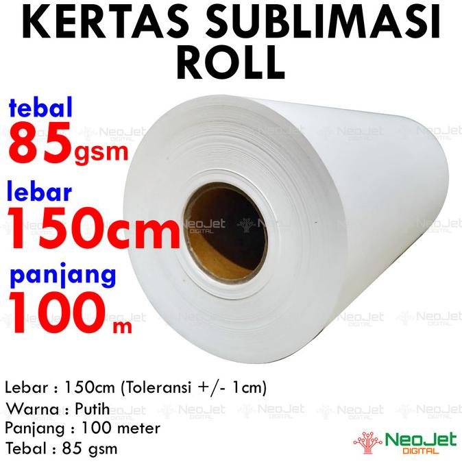 

Kertas Sublim Sublimasi 85 Gsm Transfer Paper Roll Lebar 150 Cm 100M Kode 666