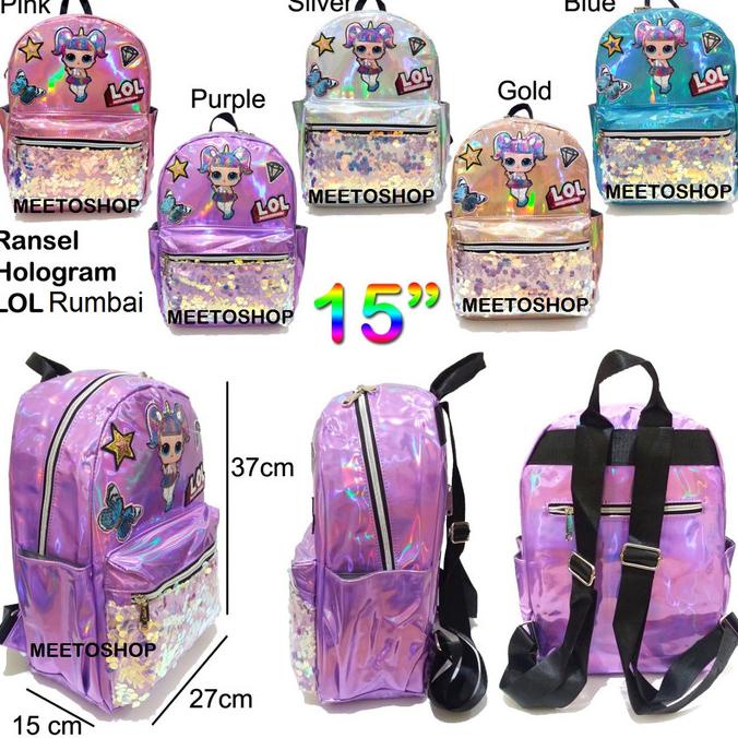 Tas Ransel Backpack Anak Cewe Remaja Girl Fashion Hologram