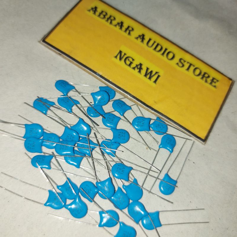 (25 pcs) kapasitor Milar biru Keramik Kapasitor biru 1kv 10pf 100pf 102pf 103pf 15pf 150pf 152pf 22p