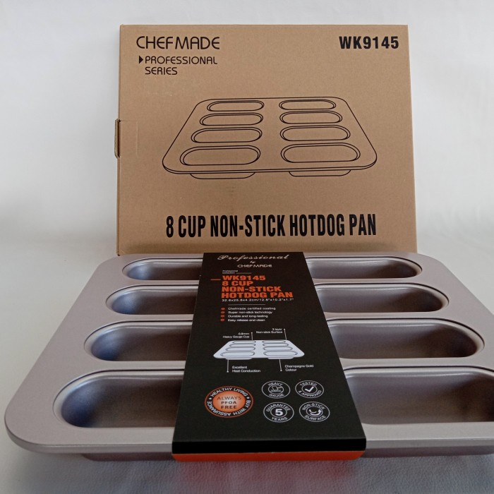 

✅Termurah Cetakan Kue Chefmade 8 Cup Hotdog Pan Non-Stick Diskon