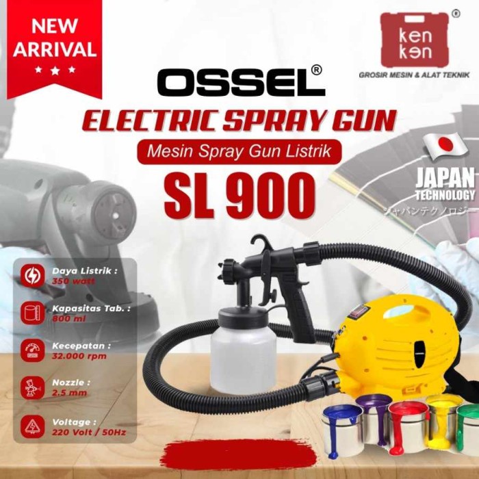 ✅New Ossel Electric Spray Gun Listrik Sped Duco Listrik Semprot Cat Sl900 Terbatas