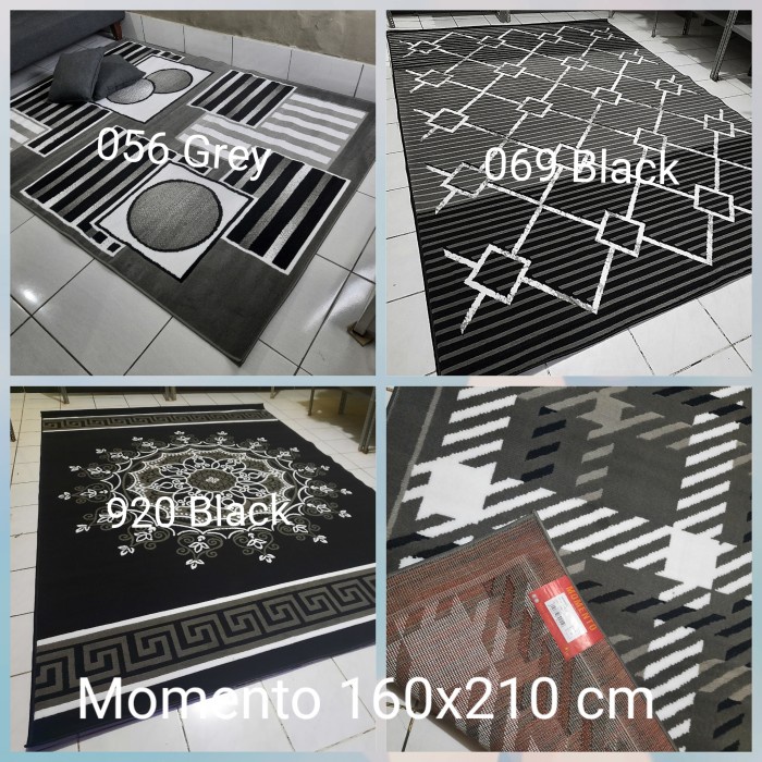✅Ready Karpet Permadani Hitam Putih Momento 160X210 Cm Diskon