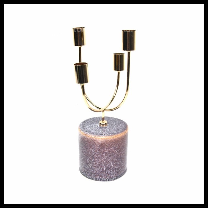 ✅Ready Arthome Tempat Lilin Dekorasi Marble 28 Cm - Merah Berkualitas