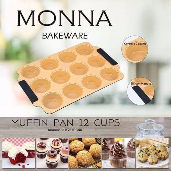 ✅Termurah Muffin Pan 12 Cups Monna Bakeware  Signora Bisa Gojek