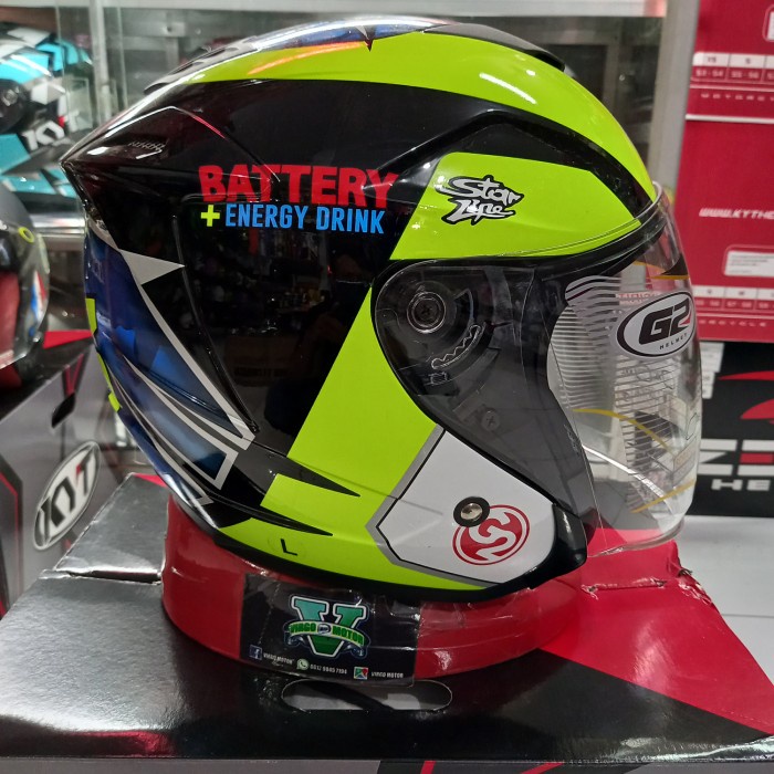 ✨New Helm G2 Optimax Motif Espargaro Black Blue Yellow Berkualitas